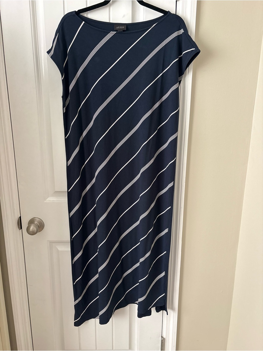 Sleeveless Navy Stripe Midi Dress - J. Jill